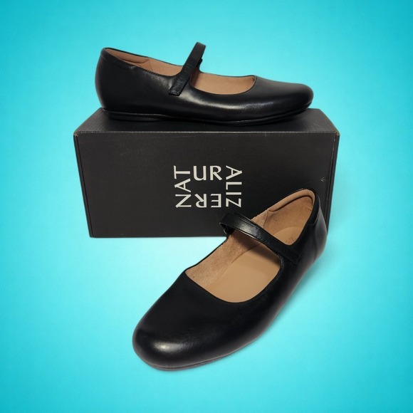 New Women's Naturalizer Maxwell Black Leather Mary Jane Ballet Flats, Size 8.5 M - Picture 5 of 6